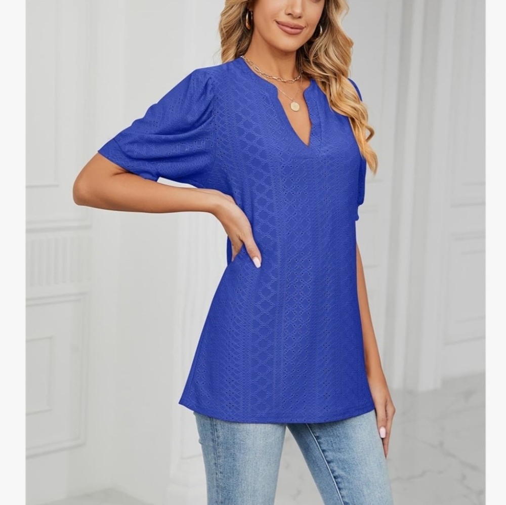 NWT Royal Blue Cutout Tunic Top M Medium